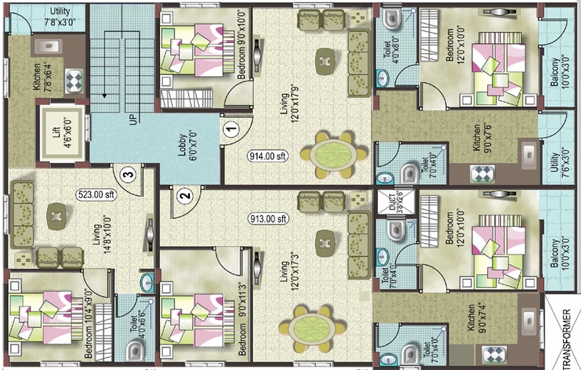 Floor Plan of Husaini Arcade in Gottigere, Bangalore - Image 144201