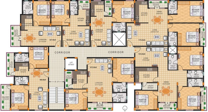 Floor Plan of Husaini Emerald Homes in Gottigere, Bangalore - Image 144190