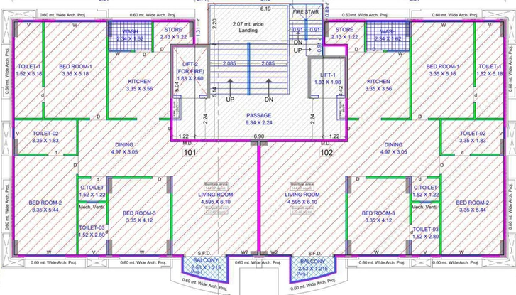 Floor Plan of Rajhans Creston in Tadwadi, Surat - Image 93291