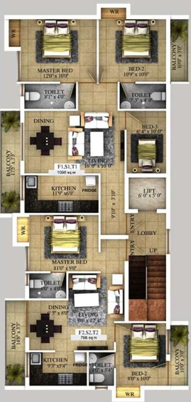Floor Plan of L Orange Illanthendral in Chitlapakkam, Chennai - Image 140275
