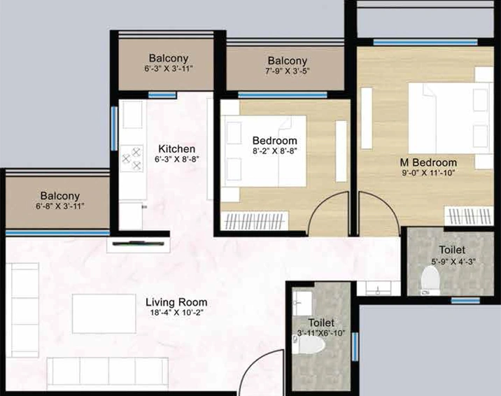 2 BHK Flat in Konnark High Castle in Panvel, Navi Mumbai - Image 807203