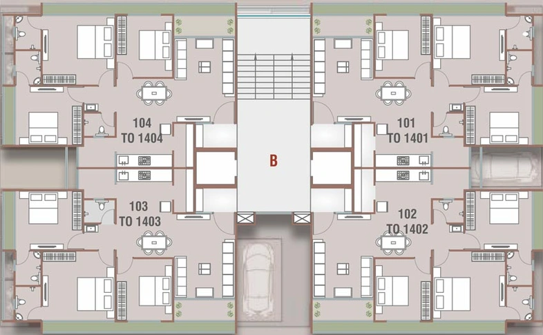 Floor Plan of Pooja Heights in Lambha, Ahmedabad - Image 93372