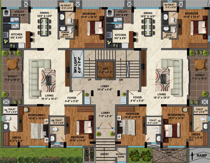 Floor Plan of Bhavya Zion in Jayanagar, Bangalore - Image 139514
