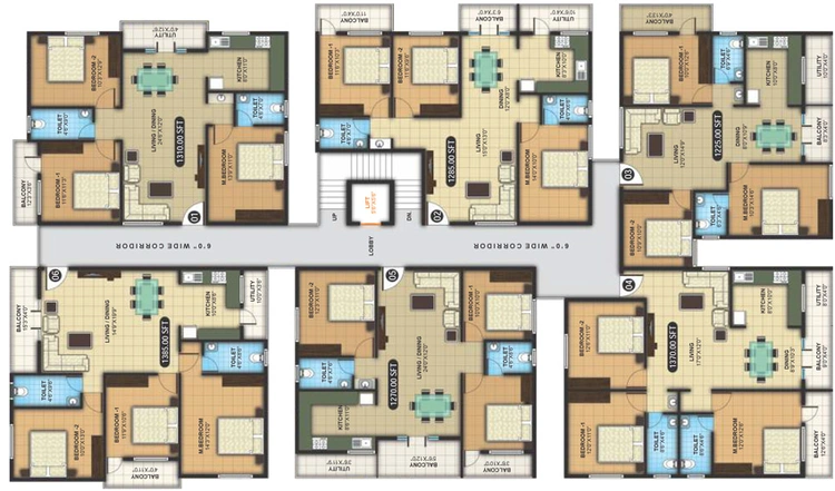 Floor Plan of SNR Silver Ripples in Sompura, Bangalore - Image 139553