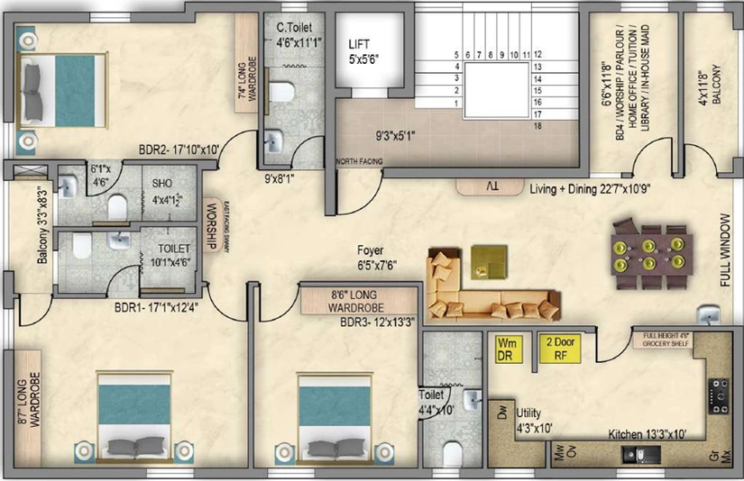 3 BHK Flat in Amritaya Shreenivas in Anna Nagar, Chennai - Image 807287