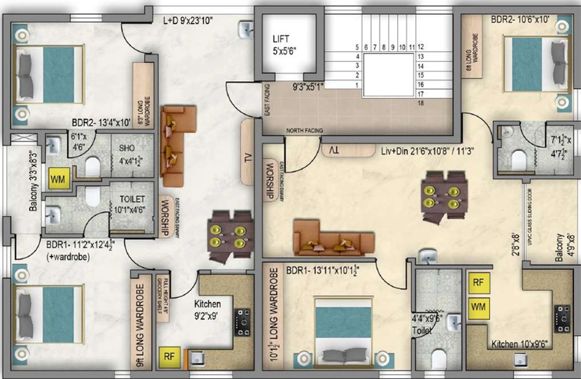 Floor Plan of Amritaya Shreenivas in Anna Nagar, Chennai - Image 139537