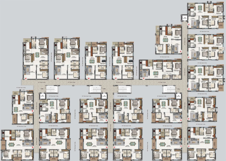 Floor Plan of Aravind Balaji Divine in Kompally, Hyderabad - Image 139561
