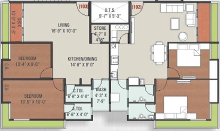 Floor Plan of Aadinath Swapna Shrusti in Bhimrad, Surat - Image 93182