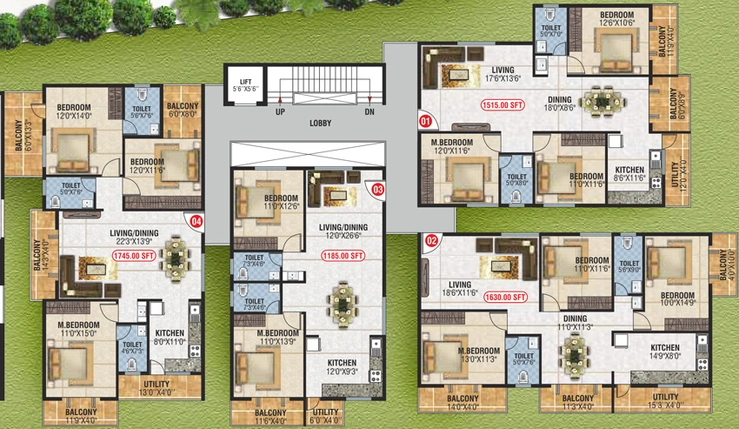 Floor Plan of SNR Mayfair in Haralur, Bangalore - Image 139603