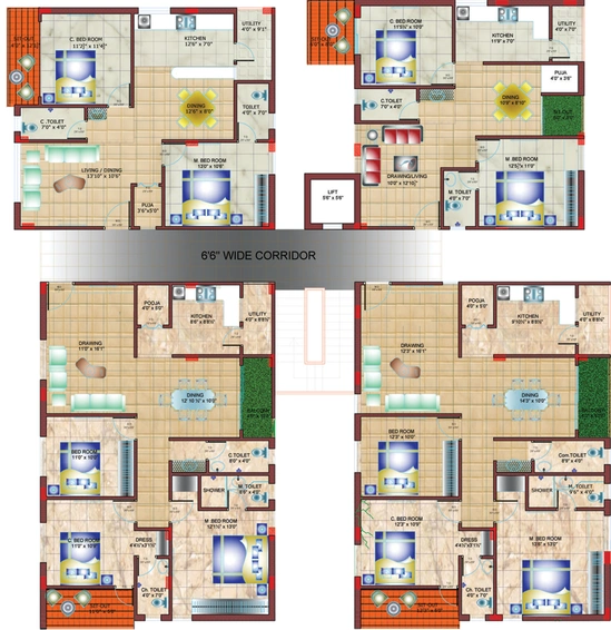 Floor Plan of HSR KBR Enclave in Nallakunta, Hyderabad - Image 139597