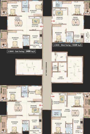 Floor Plan of Candeur Landmark in Gunjur Palya, Bangalore - Image 139635