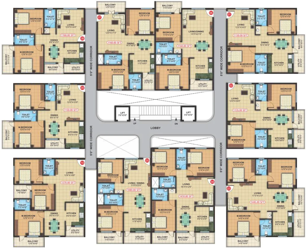 Floor Plan of SNR White Petals in Whitefield, Bangalore - Image 139643