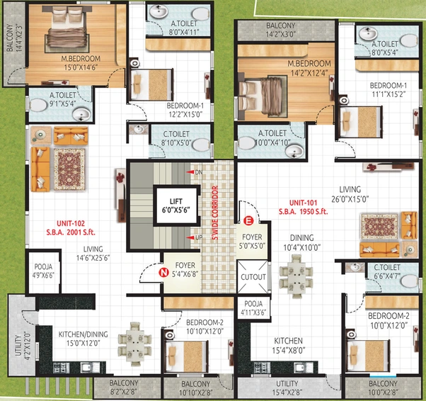 Floor Plan of Varahi Royal in Jayanagar, Bangalore - Image 139658