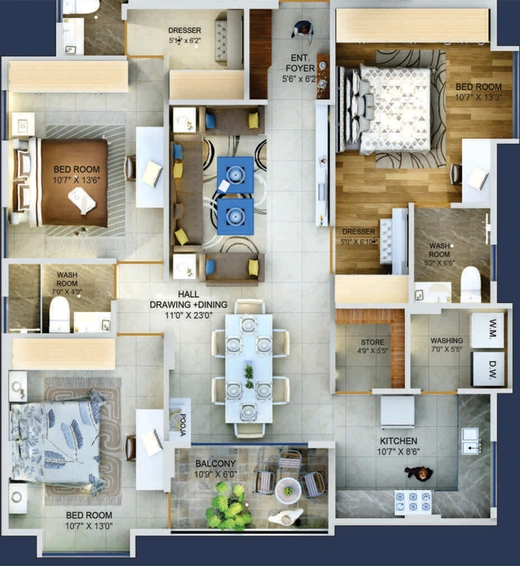 3 BHK Flat in Mahendra Shiv Rudra in Laxmi Nagar, Nagpur - Image 807347