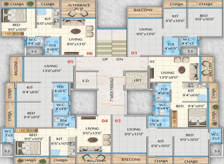 Floor Plan of Apex Avenue in Karanjade, Navi Mumbai - Image 139815