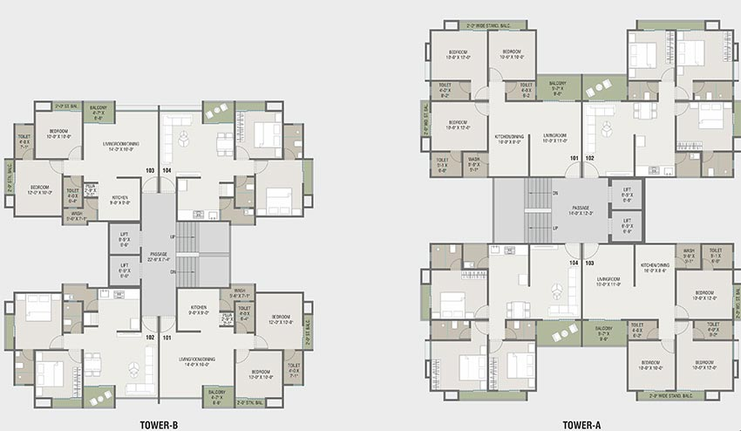 Floor Plan of Shree Hari Darshan Sky in Chhani, Vadodara - Image 93201