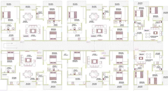 Floor Plan of V Venture Essence in Arekere, Bangalore - Image 139756