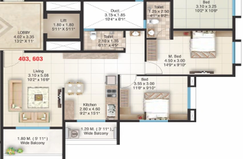 2 BHK Flat in Siddhivinayak Atharva Vishwa in Panchavati, Nashik - Image 807441