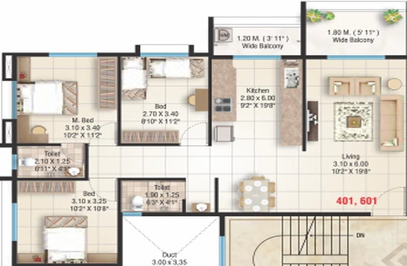 3 BHK Flat in Siddhivinayak Atharva Vishwa in Panchavati, Nashik - Image 807442