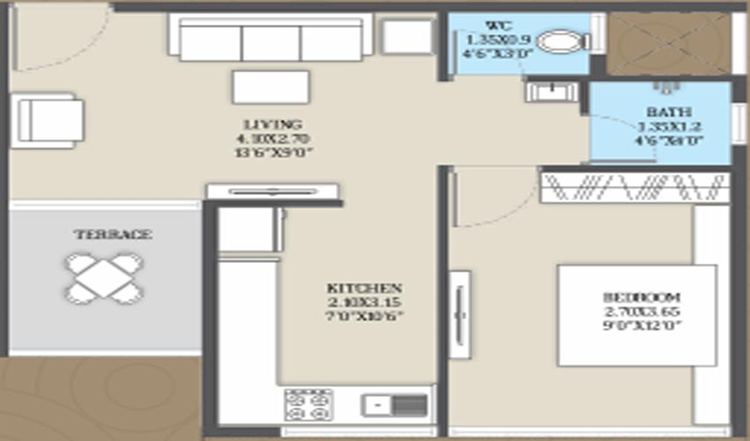 1 BHK Flat in Ashiana Panvel Pride in Panvel, Navi Mumbai - Image 807462
