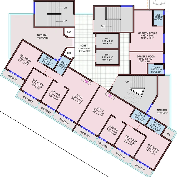 Floor Plan of RK Vaishnavi Icon in Karanjade, Navi Mumbai - Image 140069