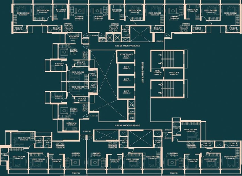 Floor Plan of Gajra Bhoomi Serenity in Kharghar, Navi Mumbai - Image 140107