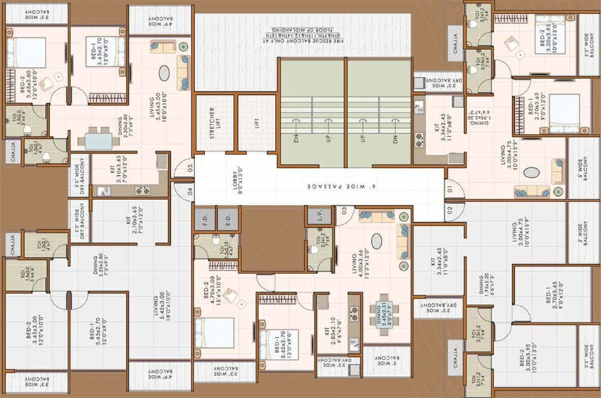 Floor Plan of Pote Pallacio in Kharghar, Navi Mumbai - Image 140116