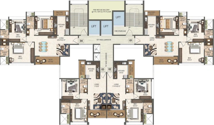 Floor Plan of Kamdhenu Vogue in Sanpada, Navi Mumbai - Image 140127