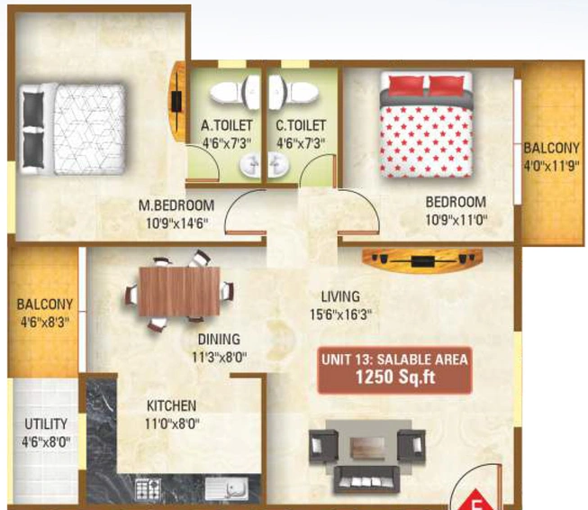 2 BHK Flat in Sai Nandana GP Pride in Bannerghatta, Bangalore - Image 807501