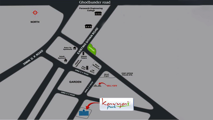 Location of Kavya Park in Thane West, Thane - Image 166737