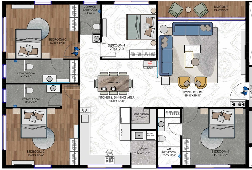4 BHK Flat in Rajhans Eronzza in Althan, Surat - Image 664127