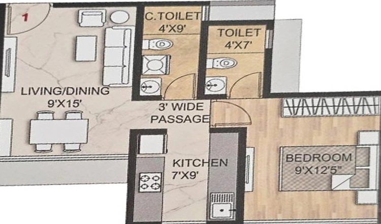 1 BHK Flat in Proviso Maplewoods in Airoli, Navi Mumbai - Image 807522
