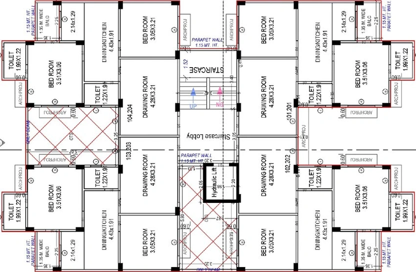 Floor Plan of Motiram Apple Glory in Kuber Nagar, Ahmedabad - Image 140410