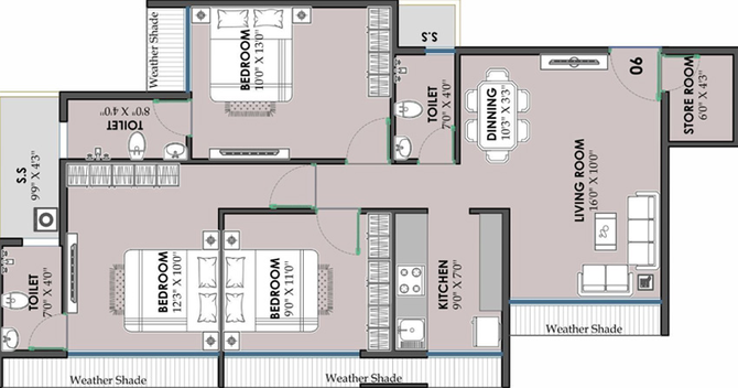 3 BHK Flat in SM Elite in Taloja, Navi Mumbai - Image 807564