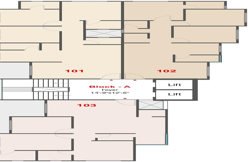 Floor Plan of Aashirvad Bhagyalaxmi Apartment in Vasna, Ahmedabad - Image 140489