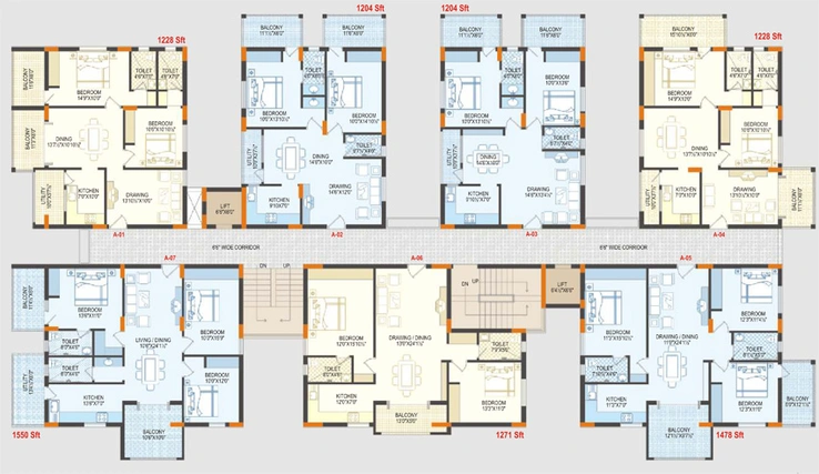 Floor Plan of Reliance Paradise in Kondapur, Hyderabad - Image 140530