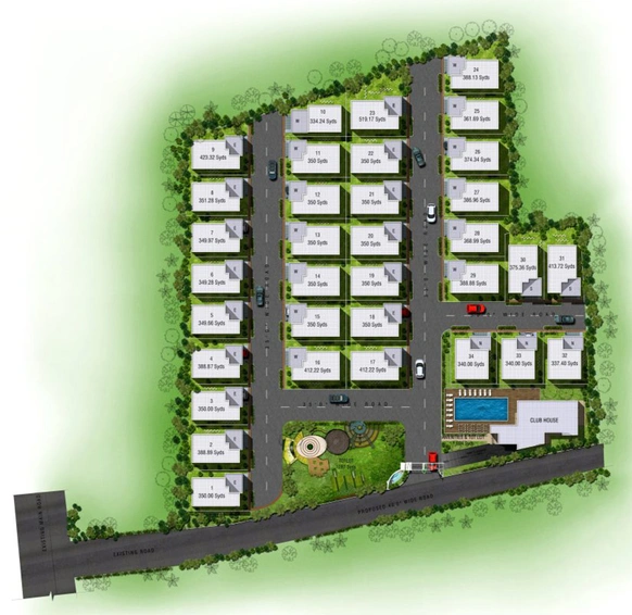 Master Plan of Sri Sreenivasa Fortune Indra Villae in Madhapur, Hyderabad - Image 140563