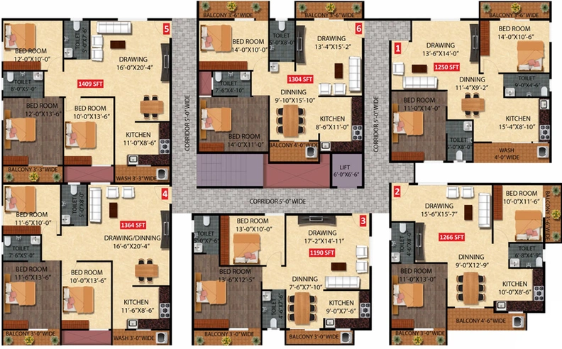 Floor Plan of Shree Grand Monte Vista in Kasavanhalli, Bangalore - Image 142257
