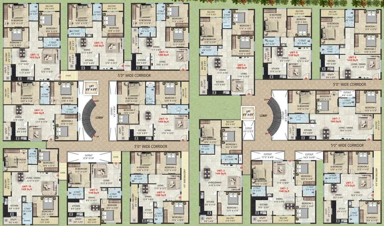 Floor Plan of Sri Nandana Grand in Electronic City, Bangalore - Image 142285