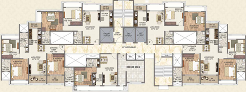 Floor Plan of Paradise Sai Platinum in Kharghar, Navi Mumbai - Image 142295