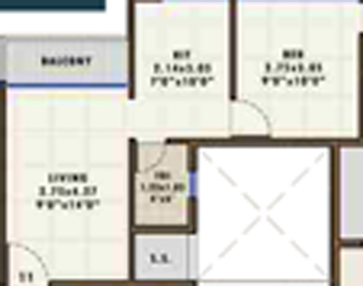1 BHK Flat in Neelkanth Dham in Kalamboli, Navi Mumbai - Image 807630