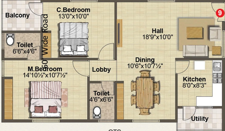 2 BHK Flat in Venkys Varanasi Varasiddhi in Ramamurthy Nagar, Bangalore - Image 807637