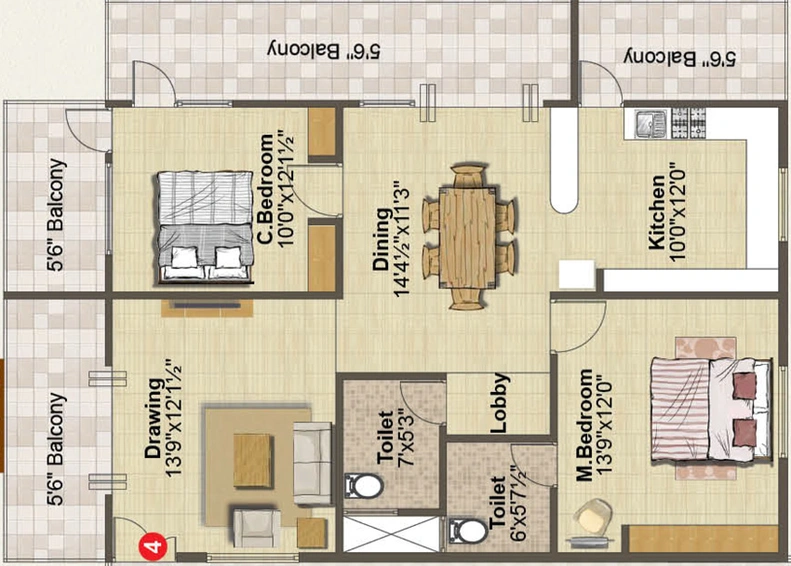 2 BHK Flat in Venkys Varanasi Varasiddhi in Ramamurthy Nagar, Bangalore - Image 807641