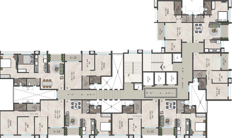 Floor Plan of Sankalp - Siddhivinayak Signature City in Taloja, Navi Mumbai - Image 142365