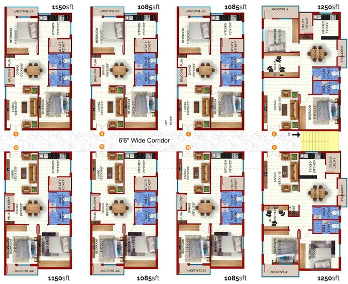 Floor Plan of Aadyas Vidhatri in Bowrampet, Hyderabad - Image 142354