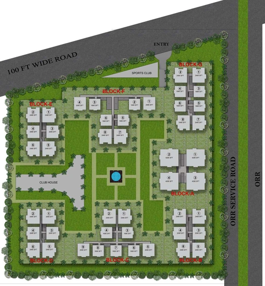 Master Plan of Nest Birds in Paradise in Kollur, Hyderabad - Image 142376