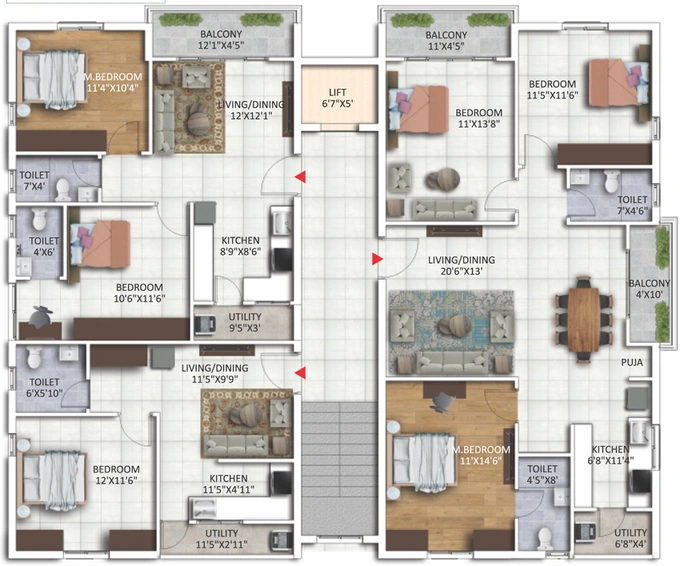 Floor Plan of Canny Bondada Park Edge in Pragathi Nagar, Hyderabad - Image 142390