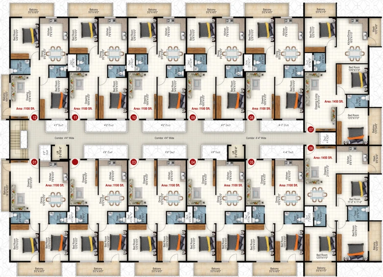 Floor Plan of Aishwarya Bangalore Homes in Kasavanhalli, Bangalore - Image 142487