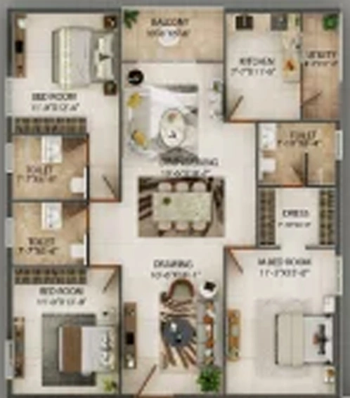 3 BHK Flat in Doyen Ascent Eagle in Serilingampally, Hyderabad - Image 807685