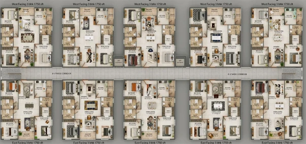 Floor Plan of Doyen Ascent Eagle in Serilingampally, Hyderabad - Image 142526